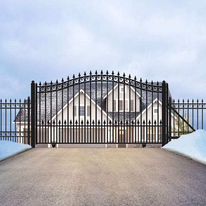 Aleko Steel Sliding Driveway Gate - PRAGUE Style - 12 x 6 Feet