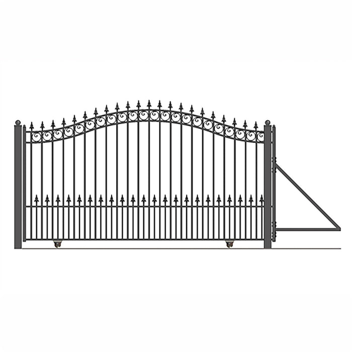 Aleko Automated Steel Sliding Driveway Gate and Gate Opener Complete Kit - PRAGUE Style - 12 x 6 Feet