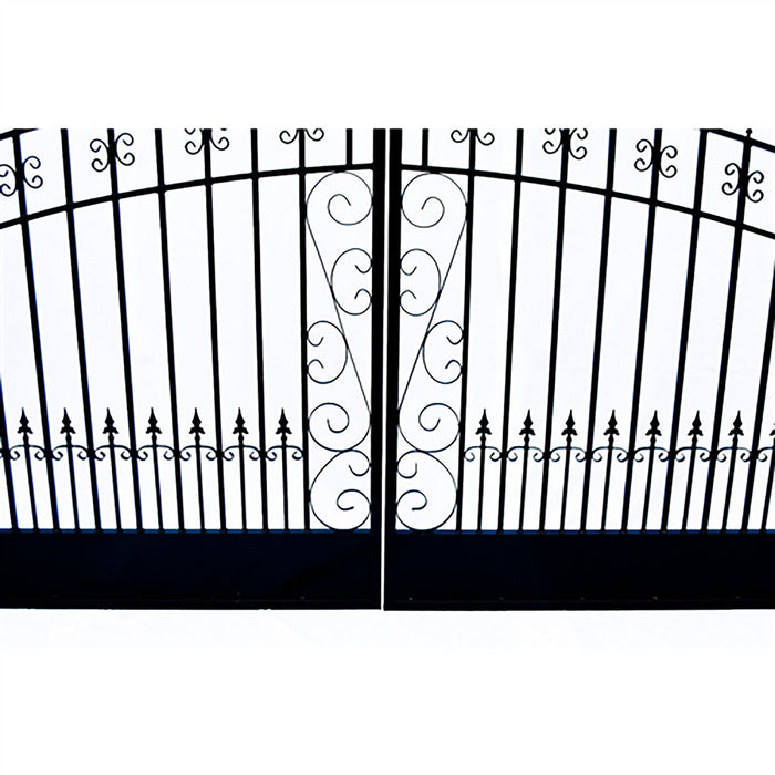 Aleko Steel Dual Swing Driveway Gate - VENICE Style - 12 x 6 Feet