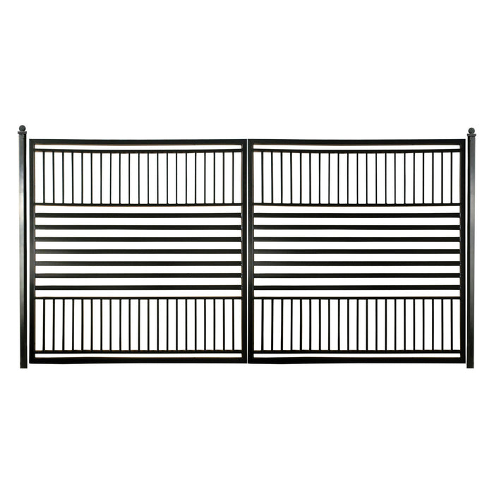 Aleko Steel Dual Swing Driveway Gate - Barcelona Style - 14 x 6 Feet