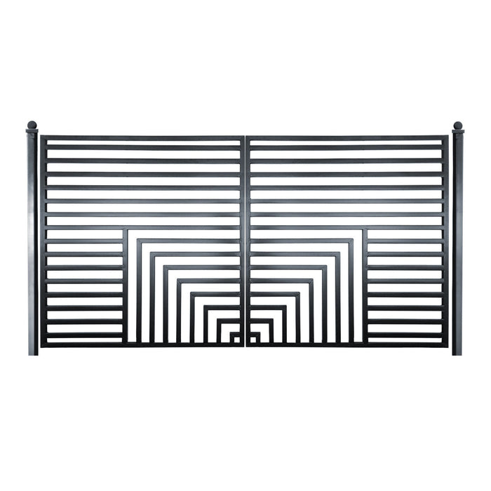 Aleko Steel Dual Swing Driveway Gate - Florence Style - 14 x 6 Feet