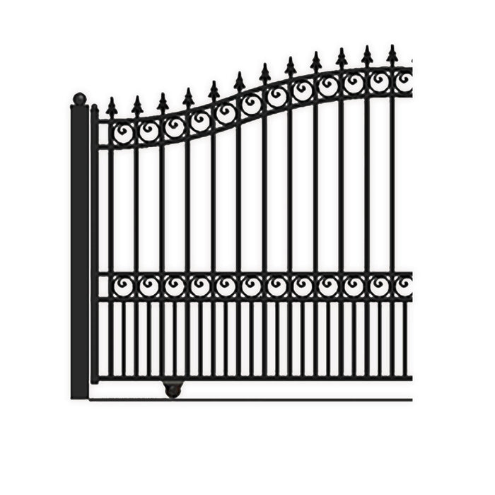 Aleko Automated Steel Sliding Driveway Gate and Gate Opener Complete Kit - LONDON Style - 14 x 6 Feet