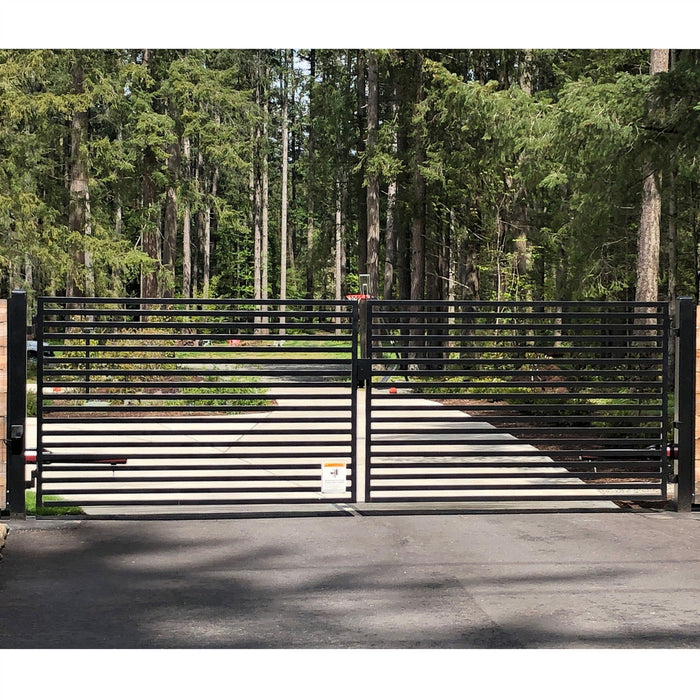 Aleko Steel Dual Swing Driveway Gate - MILAN Style - 14 x 6 Feet