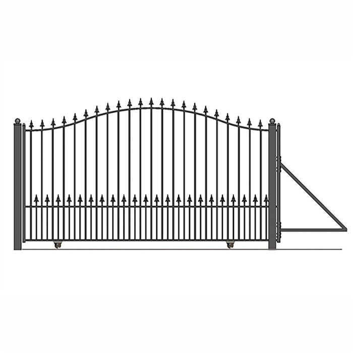 Aleko Automated Steel Sliding Driveway Gate and Gate Opener Complete Kit - MUNICH Style - 14 x 6 Feet