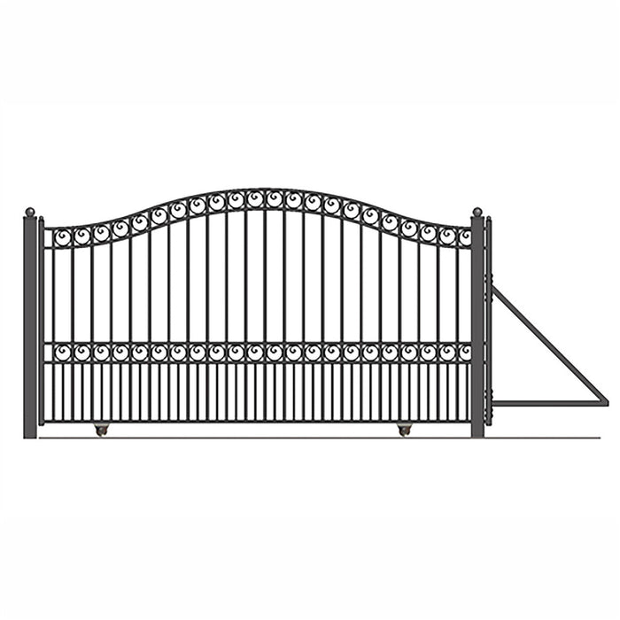 Aleko Automated Steel Sliding Driveway Gate and Gate Opener Complete Kit - PARIS Style - 14 x 6 Feet