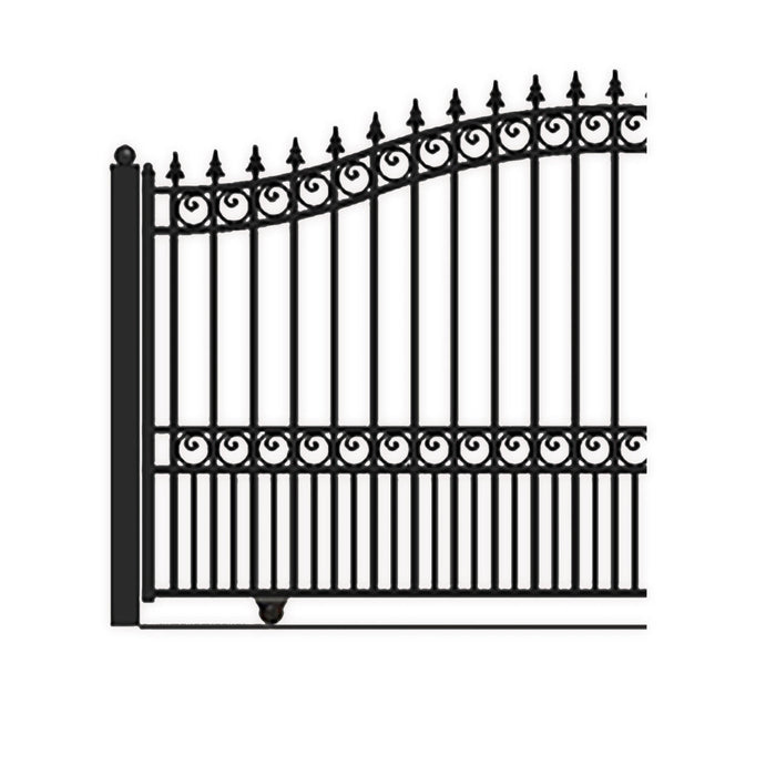 Aleko Automated Steel Sliding Driveway Gate and Gate Opener Complete Kit - LONDON Style - 16 x 6 Feet