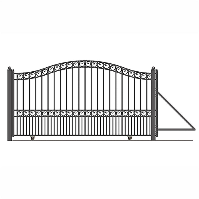 Aleko Automated Steel Sliding Driveway Gate and Gate Opener Complete Kit - PARIS Style - 16 x 6 Feet