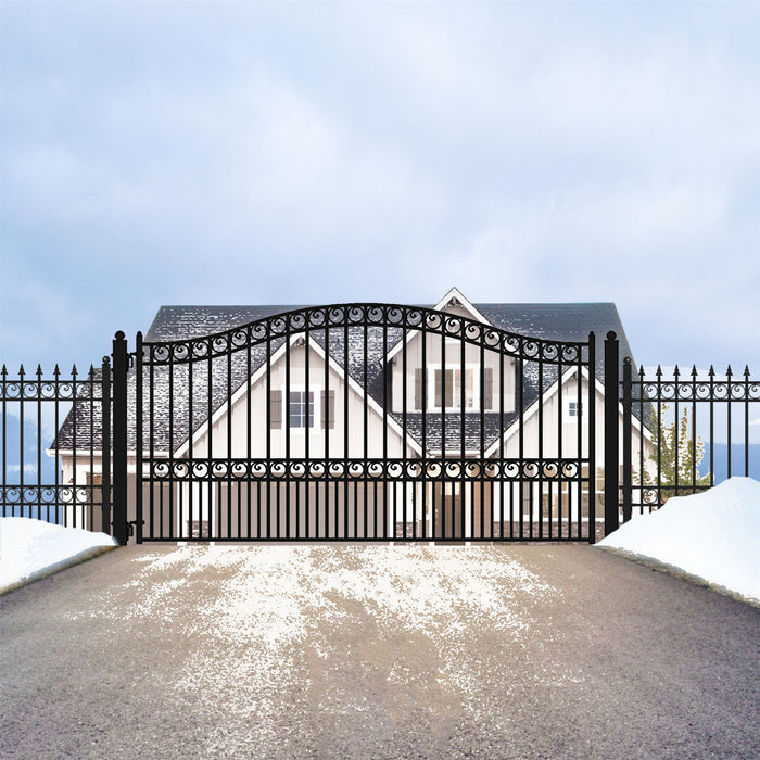 Aleko Steel Single Swing Driveway Gate - PARIS Style - 16 x 6 Feet