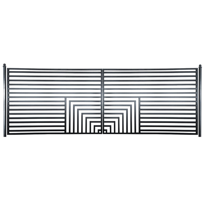 Aleko Steel Dual Swing Driveway Gate - Florence Style - 18 x 6 Feet