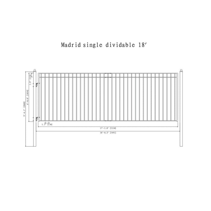 Aleko Steel Single Swing Driveway Gate - MADRID Style - 18 x 6 Feet