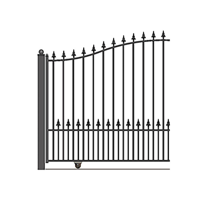 Aleko Automated Steel Sliding Driveway Gate and Gate Opener Complete Kit - MUNICH Style - 18 x 6 Feet
