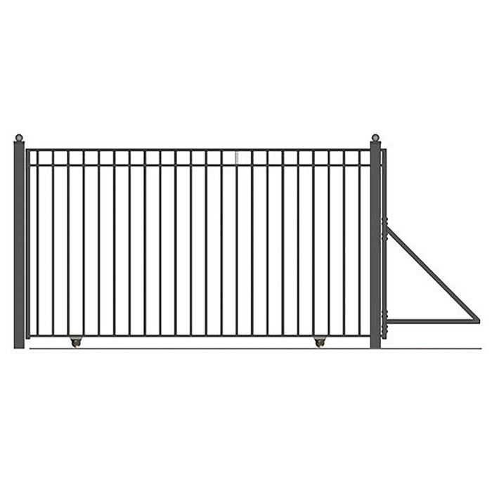 Aleko Automated Steel Sliding Driveway Gate and Gate Opener Complete Kit - MADRID Style - 20 x 6 Feet