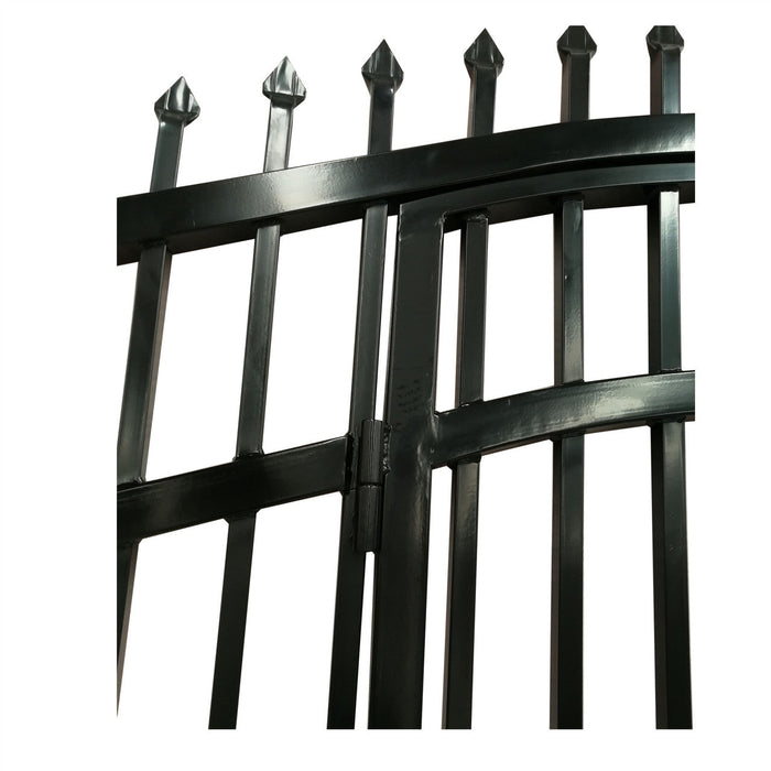 Aleko Steel Dual Swing Driveway Gate with Built-In Pedestrian Door - VIENNA Style - 12 x 7 Feet