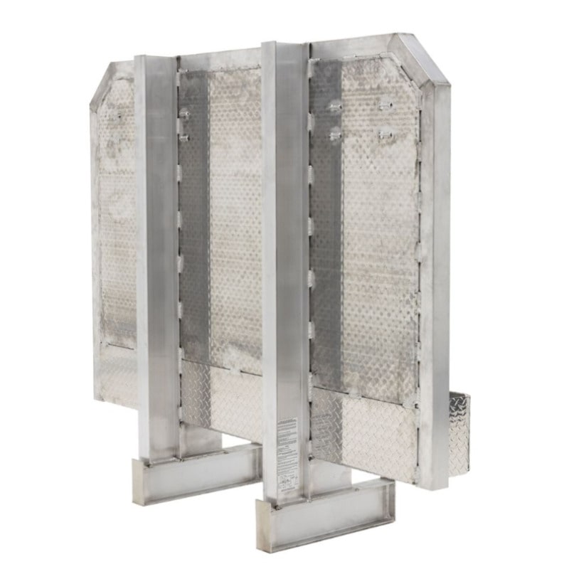HD Ramps Diamond Plate Cab Rack back view

