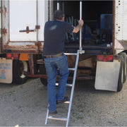 HD Ramps EZ Deck Step Box Truck Step Ladder Aluminum Foldable in use
