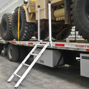 HD Ramps EZ Deck Step Semi-Trailer Step Ladder 48" is attached to the trailer