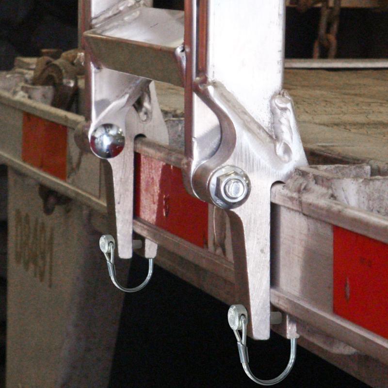 pin clamps of the HD Ramps EZ Deck Step Semi-Trailer Step Ladder 48" 