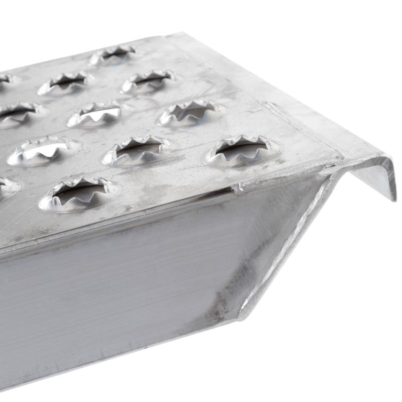 hook end of the HD Ramps EZ Traction Aluminum Hook End Car Trailer Ramps 7'10"x15" 5,000 lbs Capacity