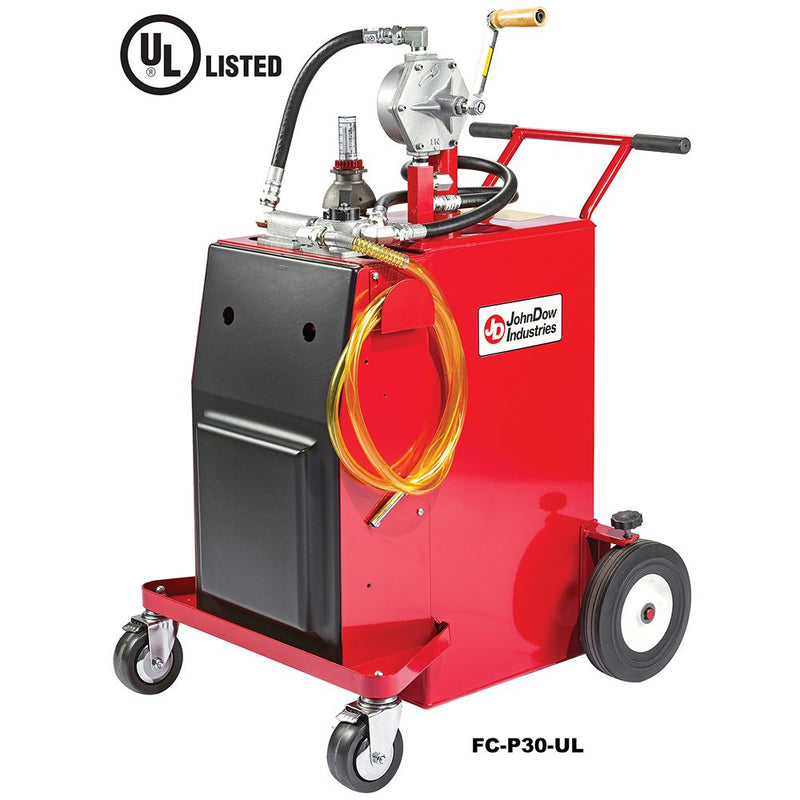 John Dow Industries FC-P30-UL 30 gallon UL Listed gas caddy with manual rotary pump