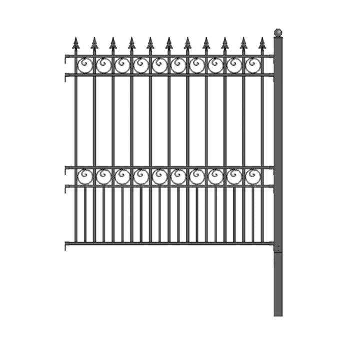 Aleko DIY Steel Iron Wrought High Quality Ornamental Fence - London Style - 5.5 x 5 Ft