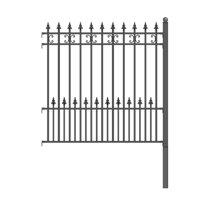 Aleko DYI Wrought Iron Ornamental Fence - Venice Style - 5.5 x 5 Foot