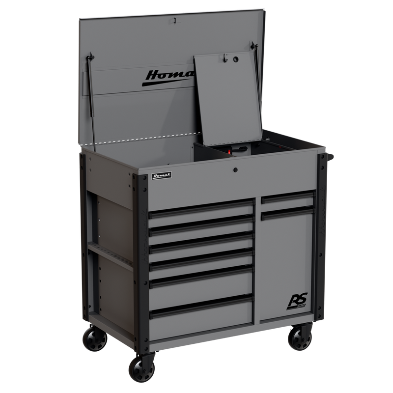 Homak 06044080 power service cart Battleship Gray