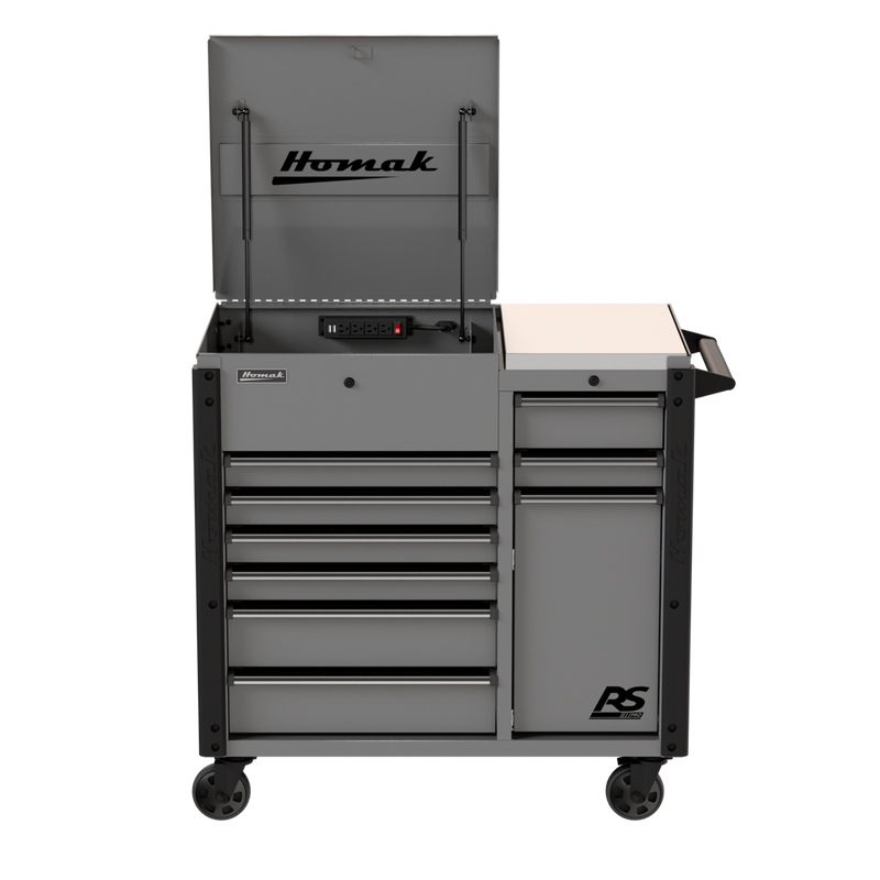 Homak 06044090 power workstation cart Battleship Gray