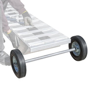 HD Ramps Heavy-Duty Loading Ramp Dolly for Ramps up to 20" Wide being placed on a ramp
