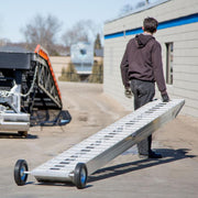 HD Ramps Heavy-Duty Loading Ramp Dolly for Ramps up to 20" Wide in use