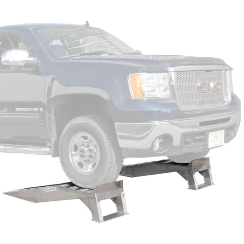 HD Ramps Heavy Duty Aluminum Truck Service Ramps in use side view
