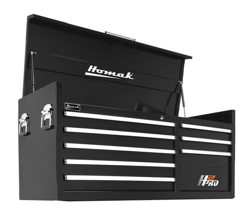 Homak 02056072 56" H2Pro 8-Drawer Top Chest - Midnight Black