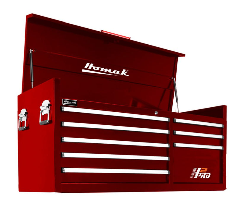 Homak 02056072 56" H2Pro 8-Drawer Top Chest - Fury Red