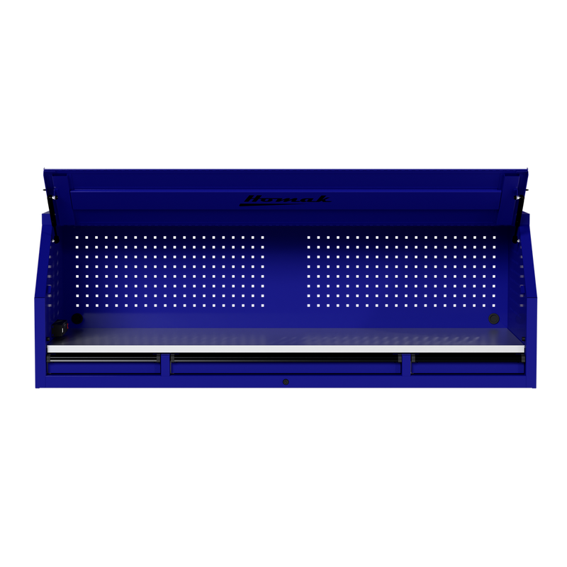 Homak 02072010 72" RS Pro Hutch with Power Strip and Stainless Steel Top - Rally Sport Blue