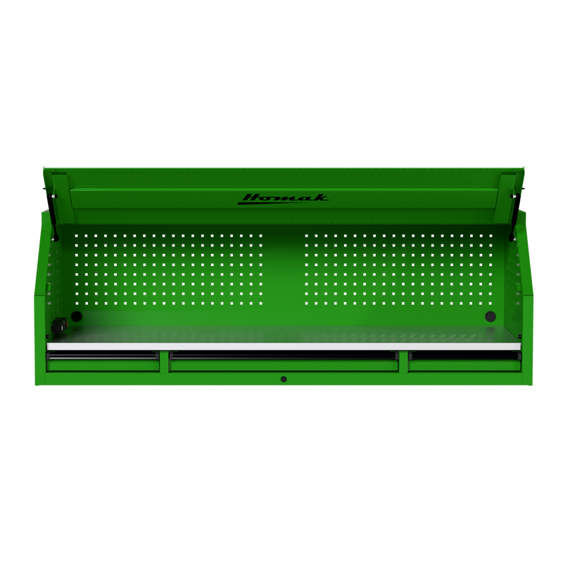Homak 02072010 72" RS Pro Hutch with Power Strip and Stainless Steel Top - Monster Green