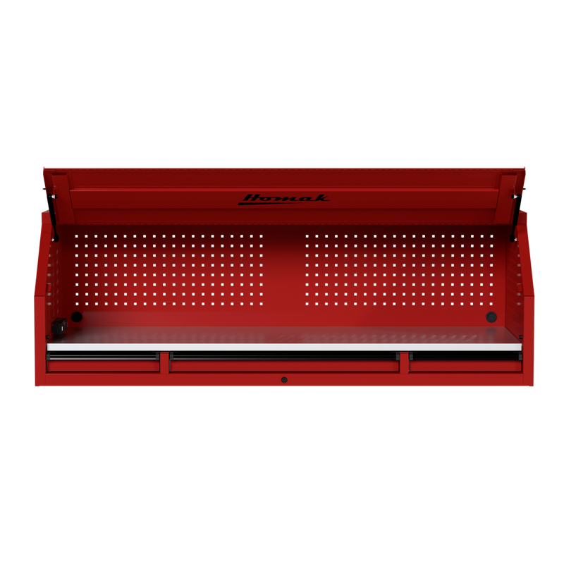 Homak 02072010 72" RS Pro Hutch with Power Strip and Stainless Steel Top - Fury Red