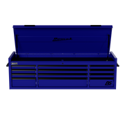 Homak 02072120 72" RS Pro 12-Drawer Top Chest with Power Strip, 24" Deep - Rally Sport Blue