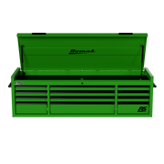 Homak 02072120 72" RS Pro 12-Drawer Top Chest with Power Strip, 24" Deep - Monster Green