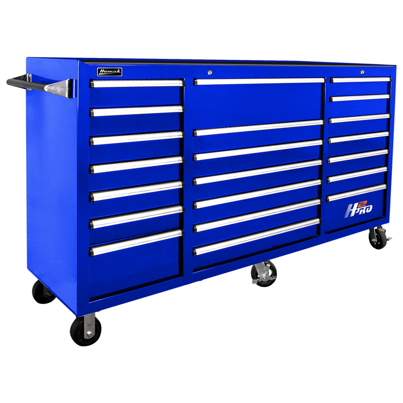 Homak BK04021720 72" H2Pro 21-Drawer Rolling Cabinet - Rally Sport Blue