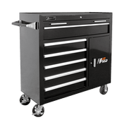 Homak 04041062 41" H2Pro 6-Drawer Roller Cabinet - Midnight Black