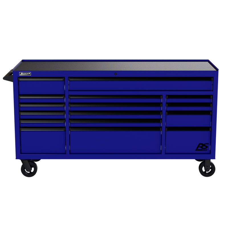 Homak 04072160 72" RS Pro 16-Drawer Roller Cabinet, 24" Deep - Rally Sport Blue
