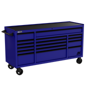 Homak 04072160 72" RS Pro 16-Drawer Roller Cabinet, 24" Deep - Rally Sport Blue angle view