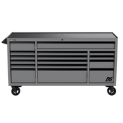 Homak 04072160 72" RS Pro 16-Drawer Roller Cabinet, 24" Deep - Battleship Gray