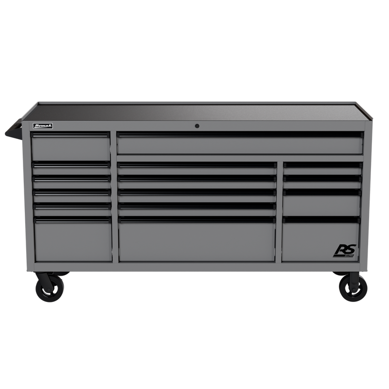 Homak 04072160 72" RS Pro 16-Drawer Roller Cabinet, 24" Deep - Battleship Gray