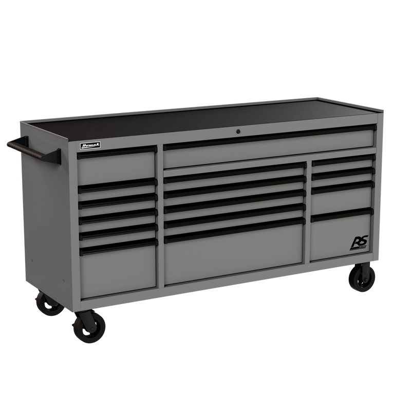 Homak 04072160 72" RS Pro 16-Drawer Roller Cabinet, 24" Deep - Battleship Gray angle view
