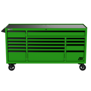 Homak 04072160 72" RS Pro 16-Drawer Roller Cabinet, 24" Deep - Monster Green
