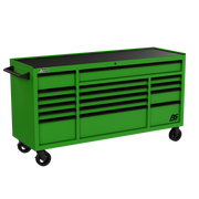 Homak 04072160 72" RS Pro 16-Drawer Roller Cabinet, 24" Deep - Monster Green angle view