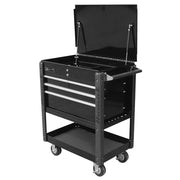 Homak 06032000 35" Pro Series 4 Drawer Flip Top Service Cart - Midnight Black