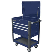 Homak 06032000 35" Pro Series 4 Drawer Flip Top Service Cart - Rally Sport Blue