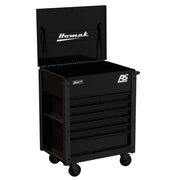 Homak 06035247 35" RS Pro 7 Drawer Service Cart with Lockable Flip Top - Midnight Black