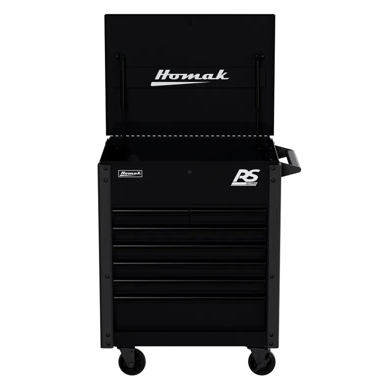Homak 06035247 35" RS Pro 7 Drawer Service Cart with Lockable Flip Top - front view